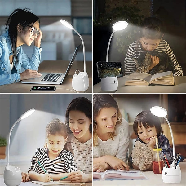 360 Gooseneck Desktop LED Desk Lamp with USB Charging Port