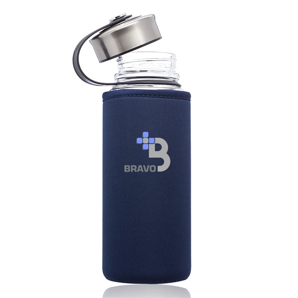 25 oz. Kangaroo Glass Sports Bottles in Neoprene Pouch