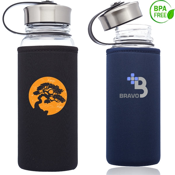 25 oz. Kangaroo Glass Sports Bottles in Neoprene Pouch