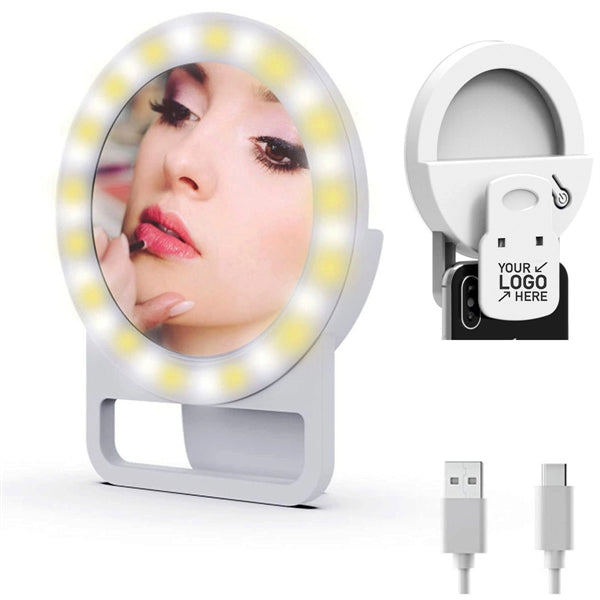 Rechargeable Selfie Ring Light with Mirror