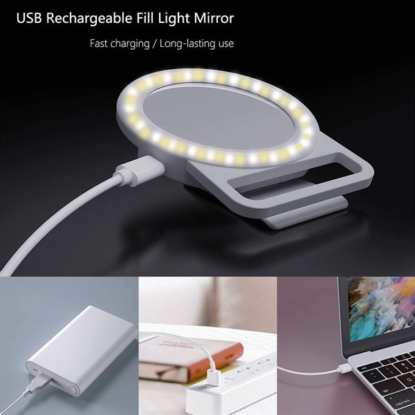 Rechargeable Selfie Ring Light with Mirror