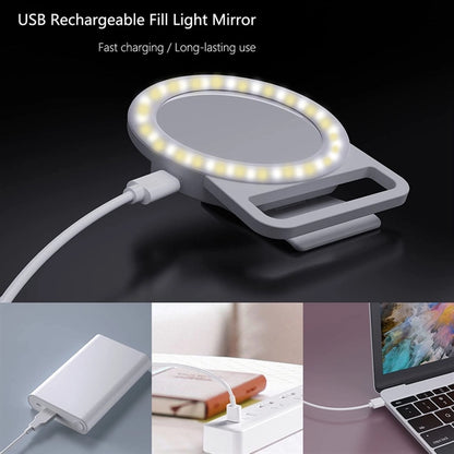 Rechargeable Selfie Ring Light with Mirror