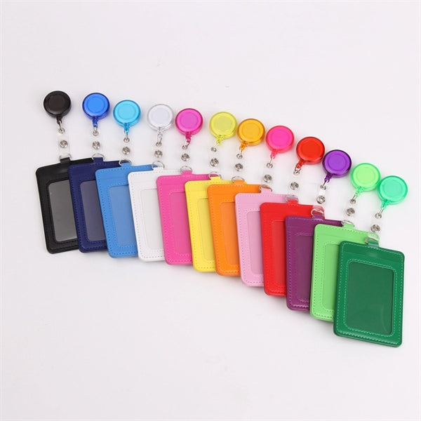 Square Shaped Retractable Id Credit Card Badge Holder