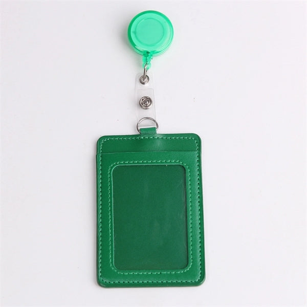 Square Shaped Retractable Id Credit Card Badge Holder