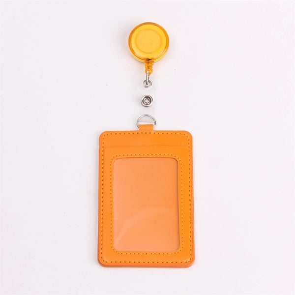 Square Shaped Retractable Id Credit Card Badge Holder