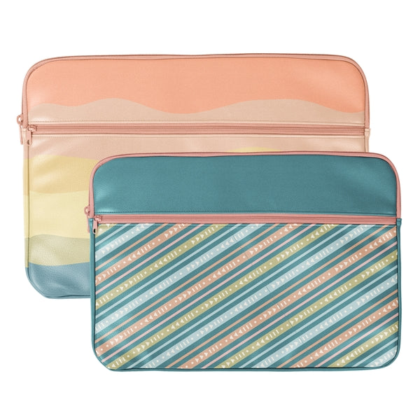 Zippered Pocket Laptop Sleeve - Vegan Leather - 13" - 15"