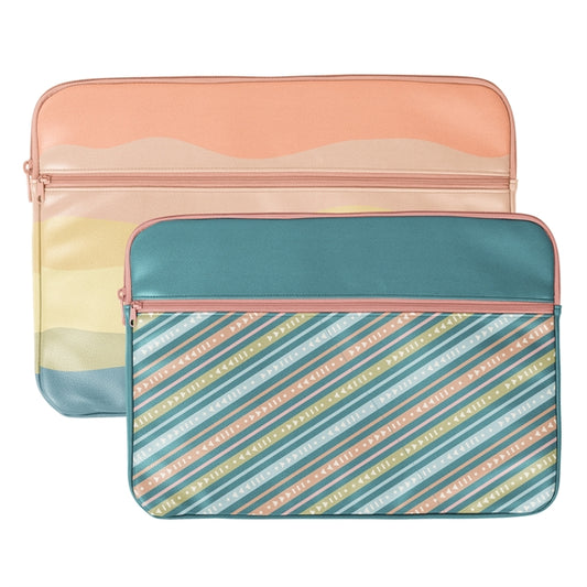 Zippered Pocket Laptop Sleeve - Vegan Leather - 13" - 15"