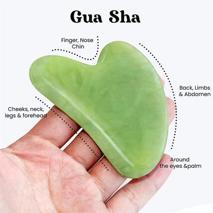 Jade Roller Gua Sha Facial Tools Set