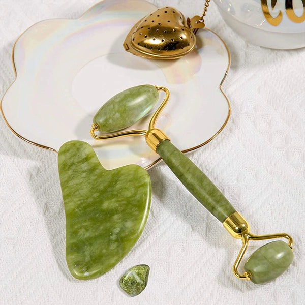 Jade Roller Gua Sha Facial Tools Set