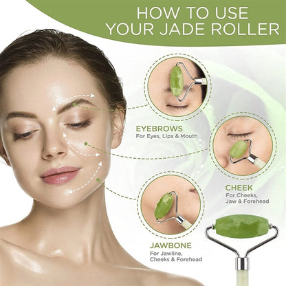 Jade Roller Gua Sha Facial Tools Set
