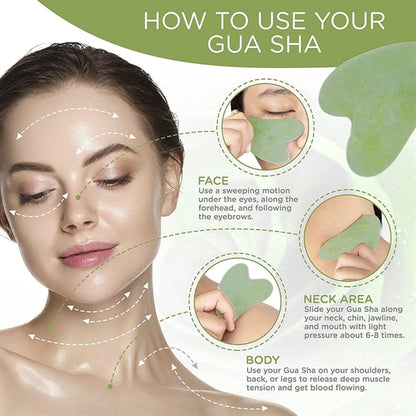 Jade Roller Gua Sha Facial Tools Set