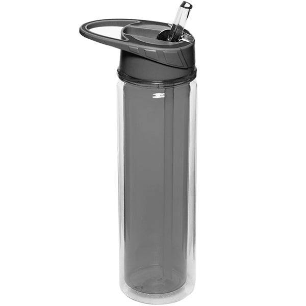 19 oz. BPA Plastic Double Wall Sports Bottle w/ Flip-top lid