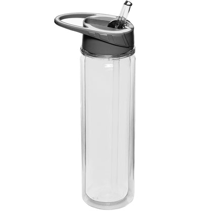 19 oz. BPA Plastic Double Wall Sports Bottle w/ Flip-top lid
