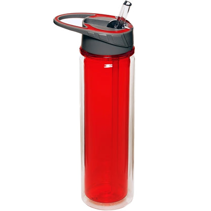 19 oz. BPA Plastic Double Wall Sports Bottle w/ Flip-top lid