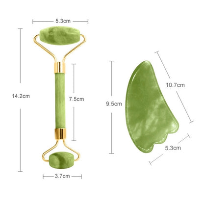 Facial Jade Massager Roller Guasha Board Set