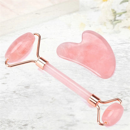 Facial Jade Massager Roller Guasha Board Set