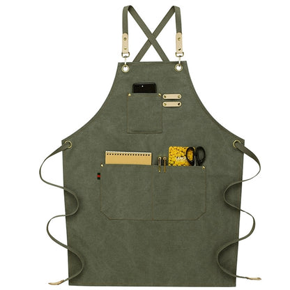Canvas Working Apron with Pockets