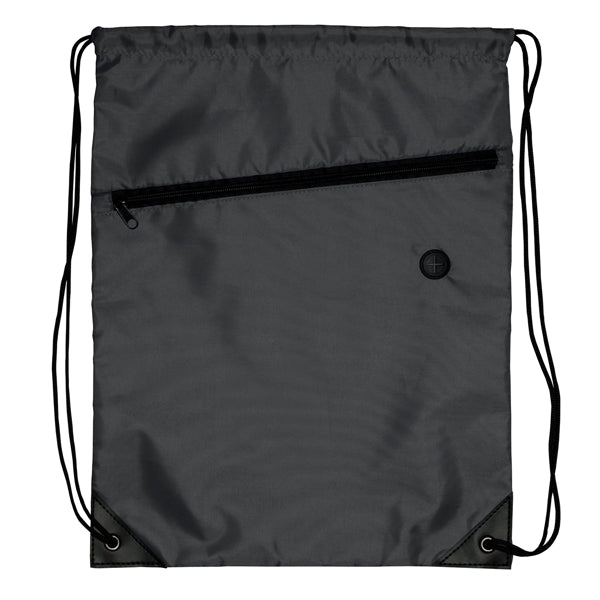 Drawstring Sports Bag With Front Zipper
