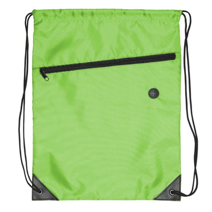 Drawstring Sports Bag With Front Zipper