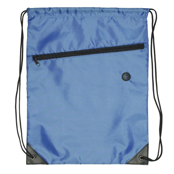 Drawstring Sports Bag With Front Zipper