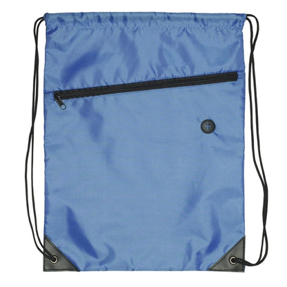 Drawstring Sports Bag With Front Zipper