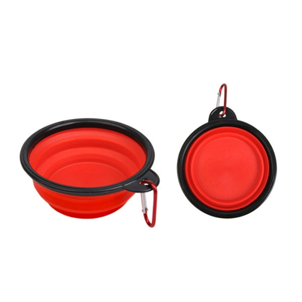 6.3"D Silicone Pet Bowl With Carabiner