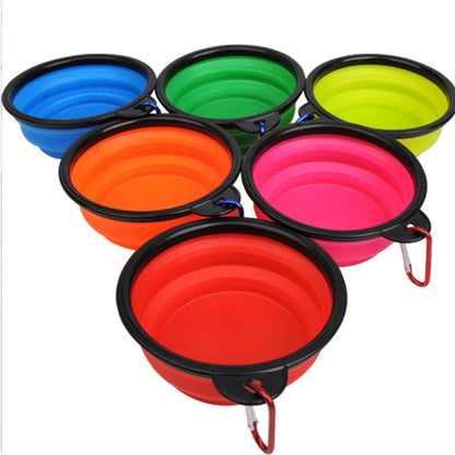 6.3"D Silicone Pet Bowl With Carabiner
