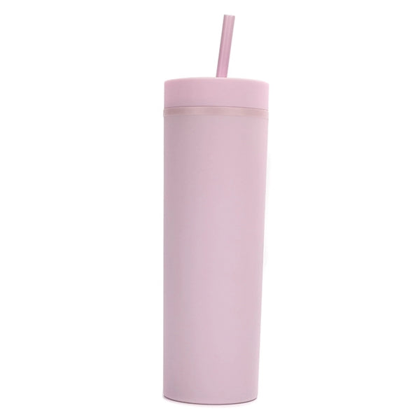 16Oz Colored Skinny Tumblers With Lids And Straws