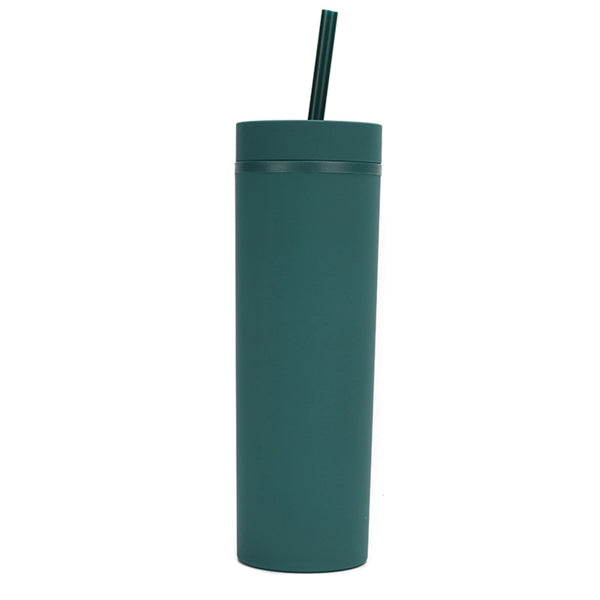 16Oz Colored Skinny Tumblers With Lids And Straws