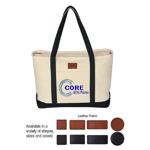 Canvas Tote Bag with an External Pocket