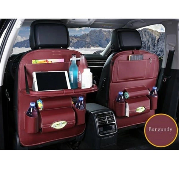 Pu Leather Car Backseat Storage Organizer With Tablet Holder