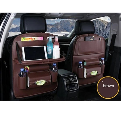 Pu Leather Car Backseat Storage Organizer With Tablet Holder