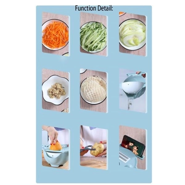 Magic Rotate Vegetable Cutter With Drain Basket