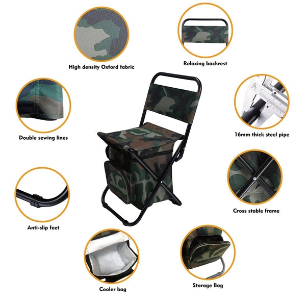 Foldable Camping Chair With Cooler Bag