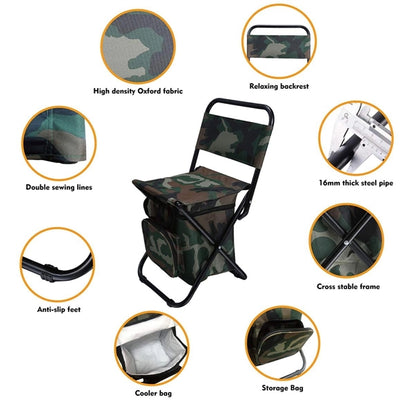 Foldable Camping Chair With Cooler Bag