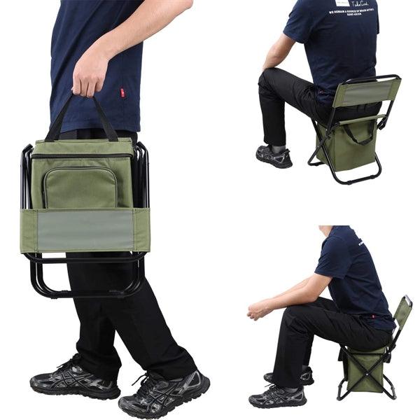 Foldable Camping Chair With Cooler Bag
