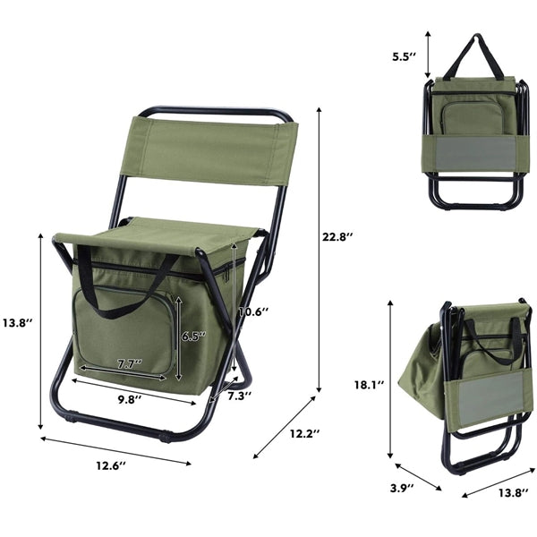 Foldable Camping Chair With Cooler Bag