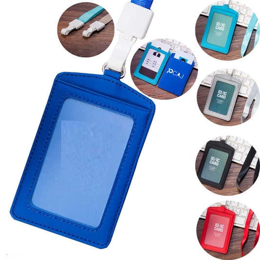 Double-Layer Pu/ Lanyard Badge Card Holder