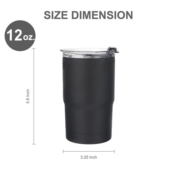 12 oz. Travel Stainless Steel Insulated Cup w/ lid keeps hot