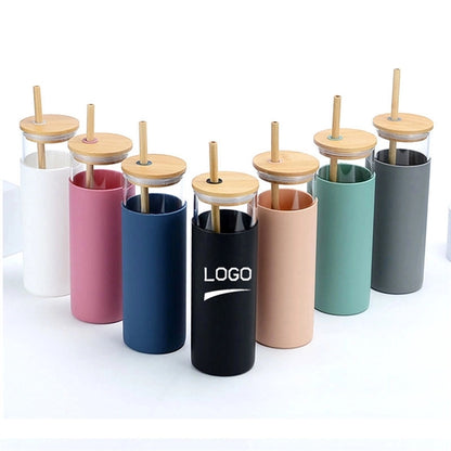 Glass Tumbler with Straw 16oz