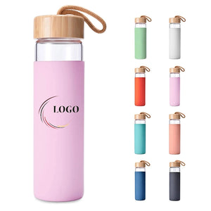 Glass Bottles with Bamboo Lid 17oz