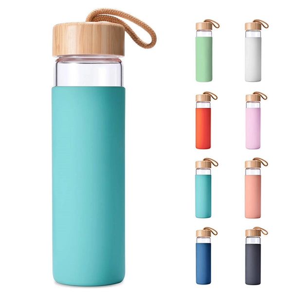 Glass Bottles with Bamboo Lid 17oz