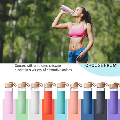 Glass Bottles with Bamboo Lid 17oz