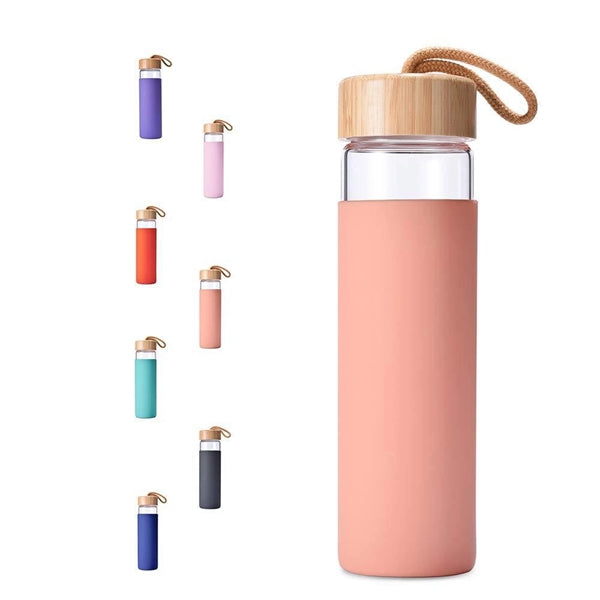Glass Bottles with Bamboo Lid 17oz