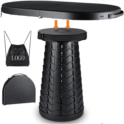 Portable Telescoping Table and Collapsible Stool Set