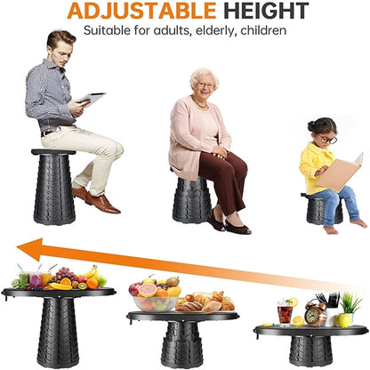 Portable Telescoping Table and Collapsible Stool Set