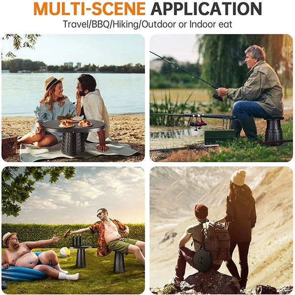 Portable Telescoping Table and Collapsible Stool Set