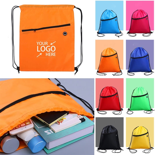 Nylon Drawstring Bag With Zipper