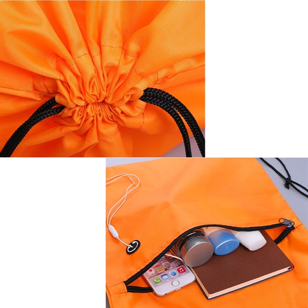 Nylon Drawstring Bag With Zipper