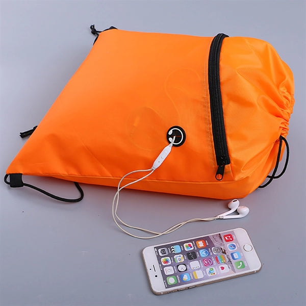 Nylon Drawstring Bag With Zipper